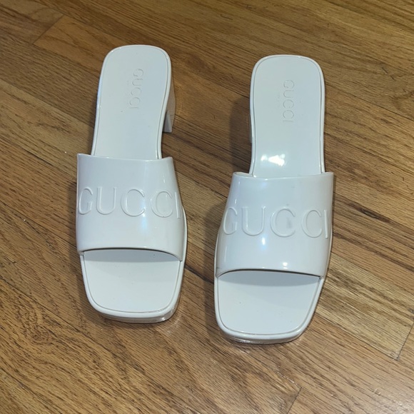 Gucci Shoes Gucci Jelly Rubber Sandals Mule Heels Poshmark